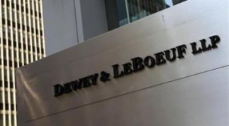 A sign marking the Dewey & LeBoeuf LLP headquarters on 6th avenue is seen in New York