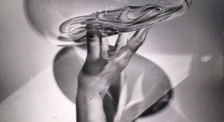 British glass master Peter Layton's collaborative glass work evoking balance and equilibrium.