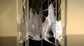 “Connected Isolation”  —  3-Piece Crystal Sculpture  11"h x 7"w x 4"d